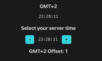 GMT+2 offset calculator