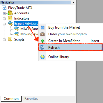 Refresh Expert Advisors